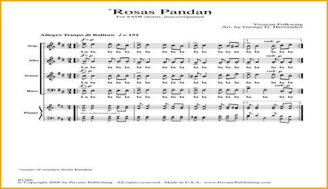 Who composed rosas pandan?